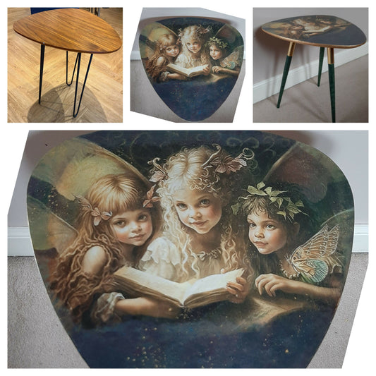 “Fairy Trio” Wooden Triangular Coffee Table