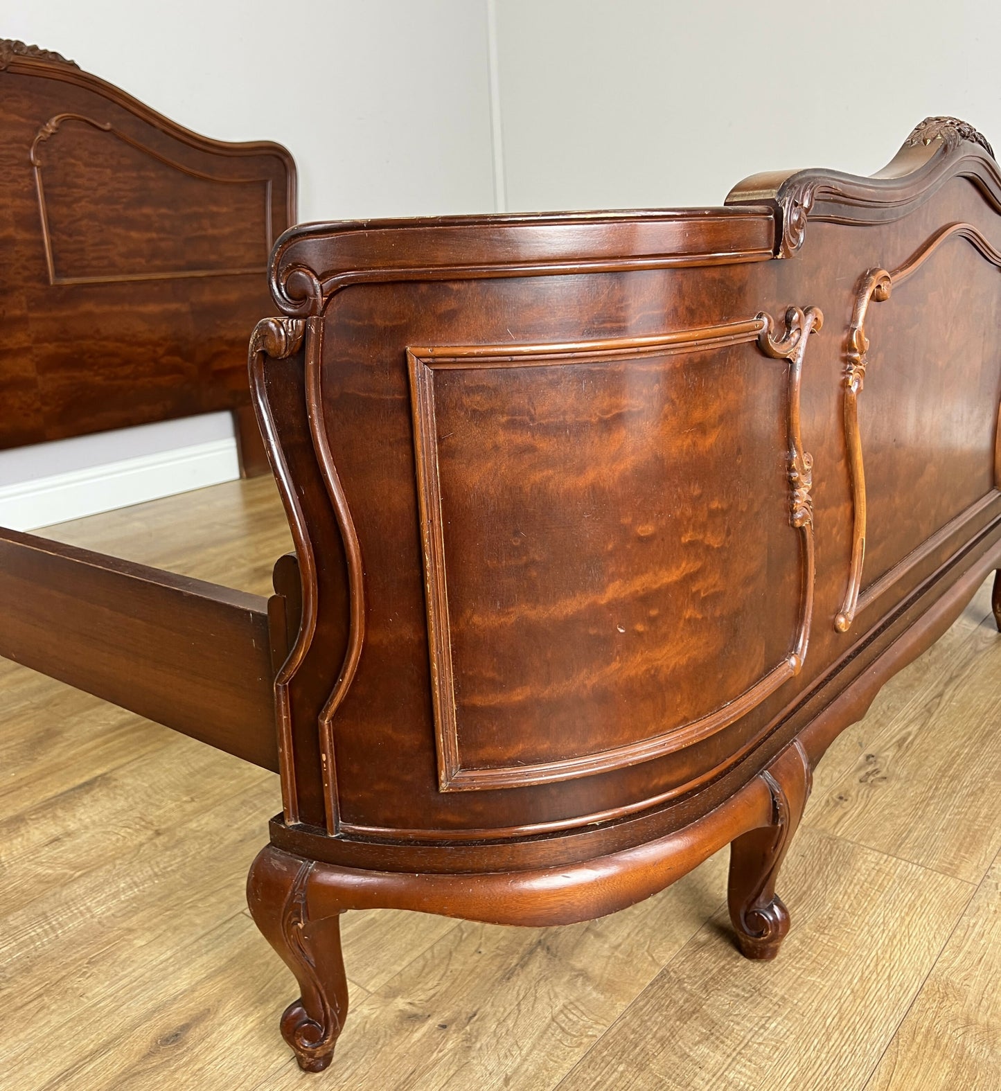 Bed Vintage French Louis XVI King Size Bed Frame Carved Headboard LOT 6403