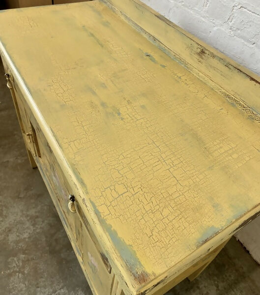Yellow Buffet Cupboard with Roses