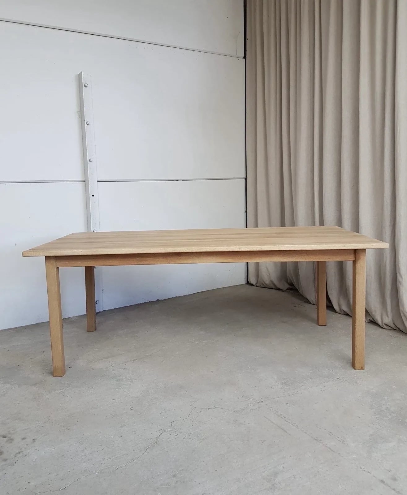 Vintage Late Mid Century Solid Oak Danish Dining Table Retro Scandi R915
