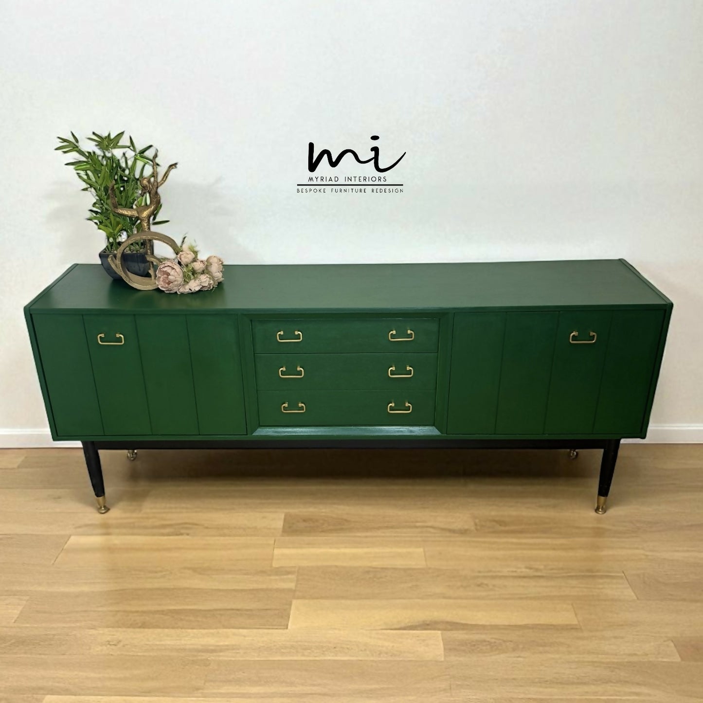 Vintage G Plan sideboard in green, E Gomme Tola, mid century modern, drink cabinet, tv stand, media unit