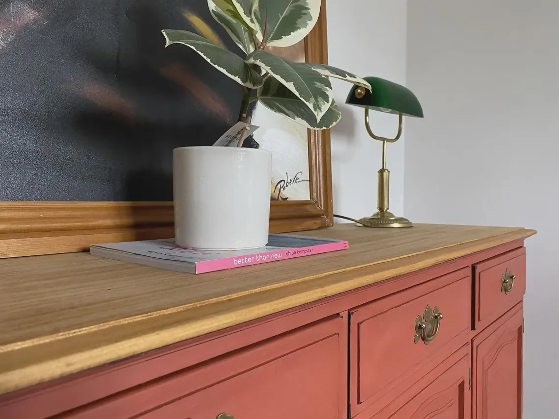 Vintage Sideboard in Annie Sloan Paprika Red – Hand Painted Storage Cabinet