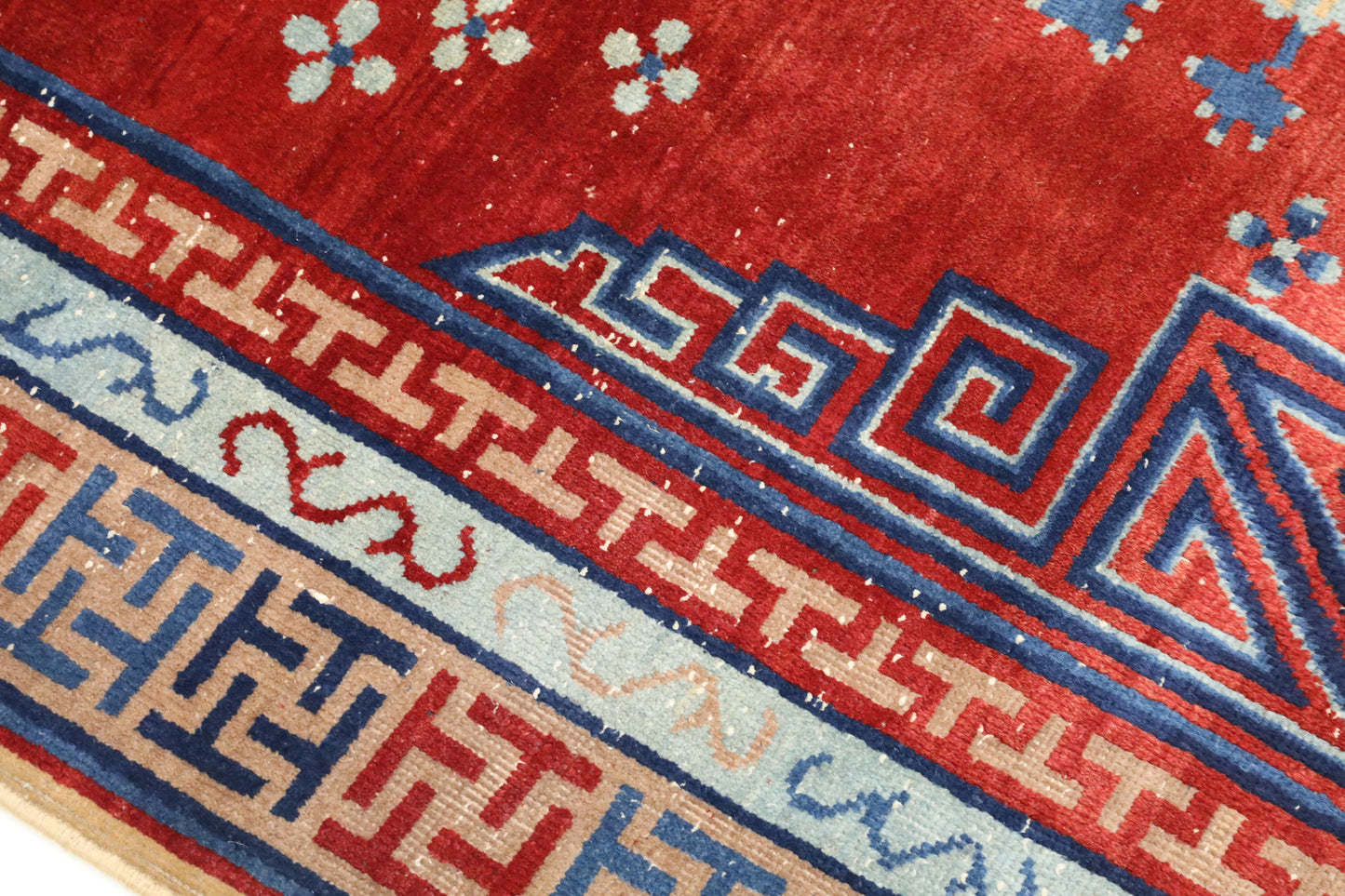 Antique Handmade Chinese Khotan Rug/Carpet Geometric Design FREE UK Delivery. SBR7123/2704B