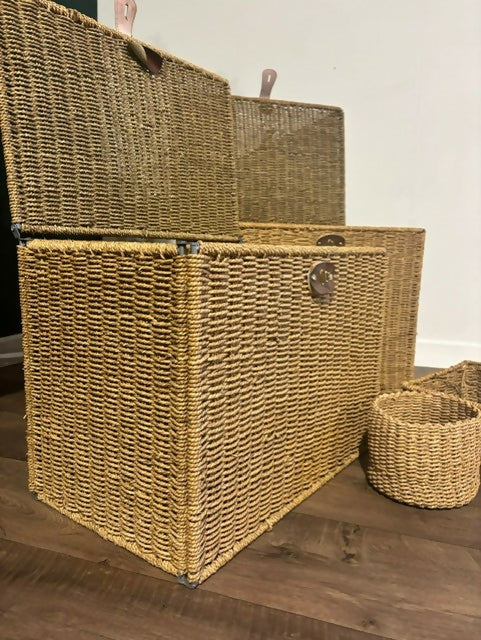 Two Matching Seagrass Storage Baskets2