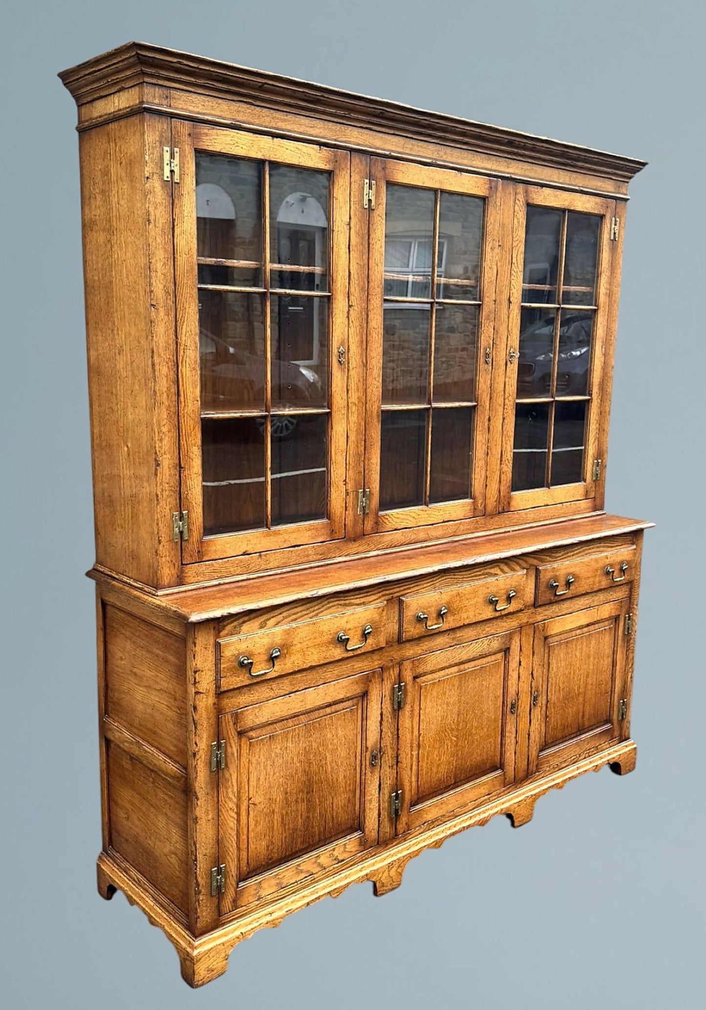 Good Quality Oak Glazed Bookcase