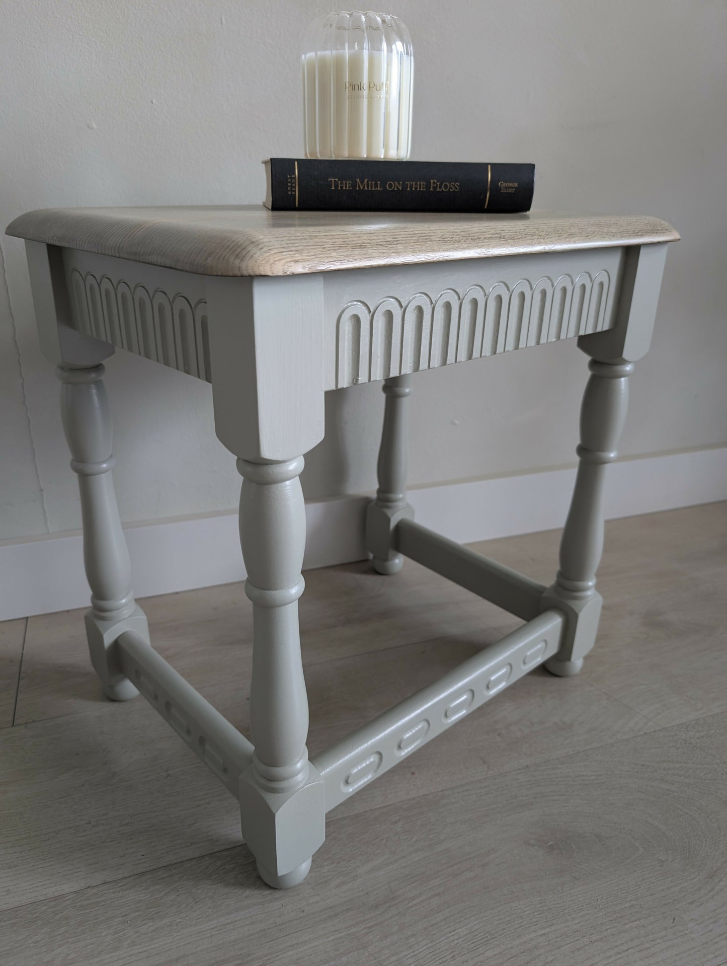 Refinished Oak Side Tables – Natural Wood & Warm Stone