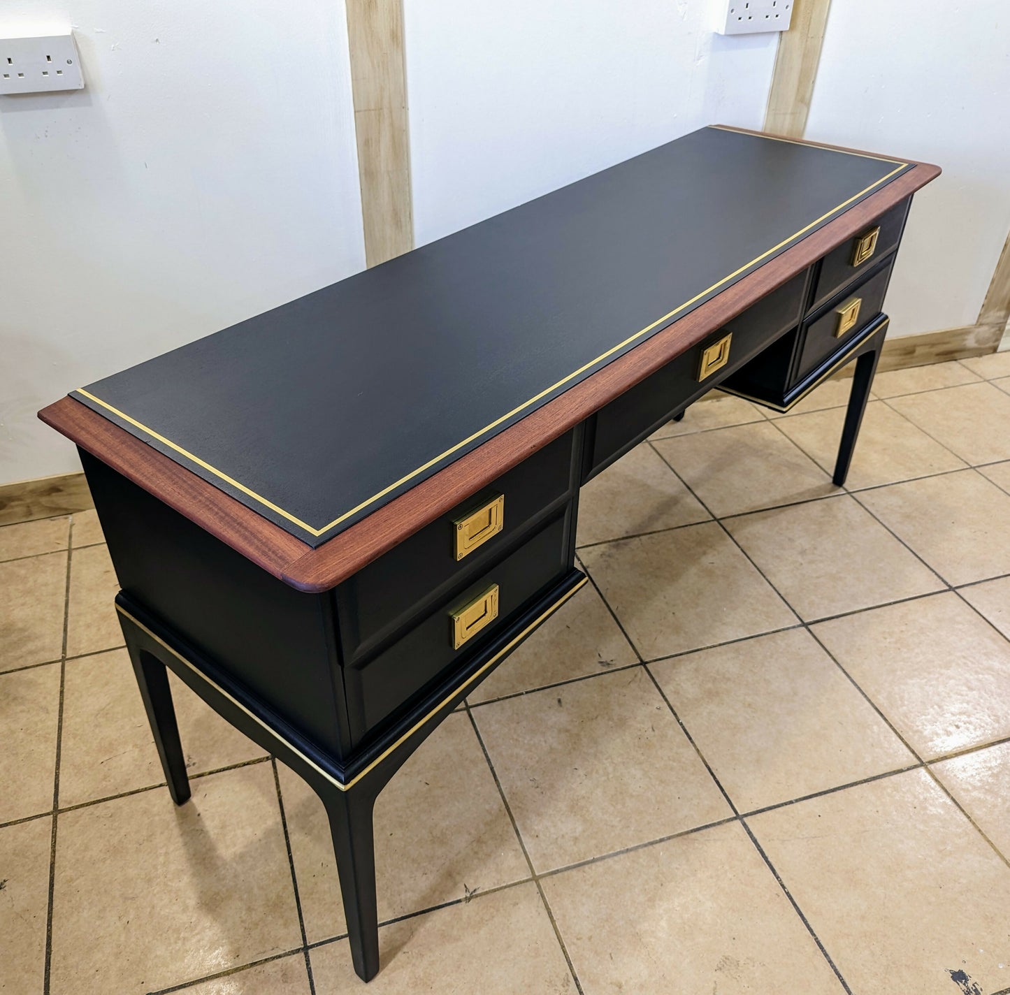 Stag minstrel black/ gold dressing table/desk