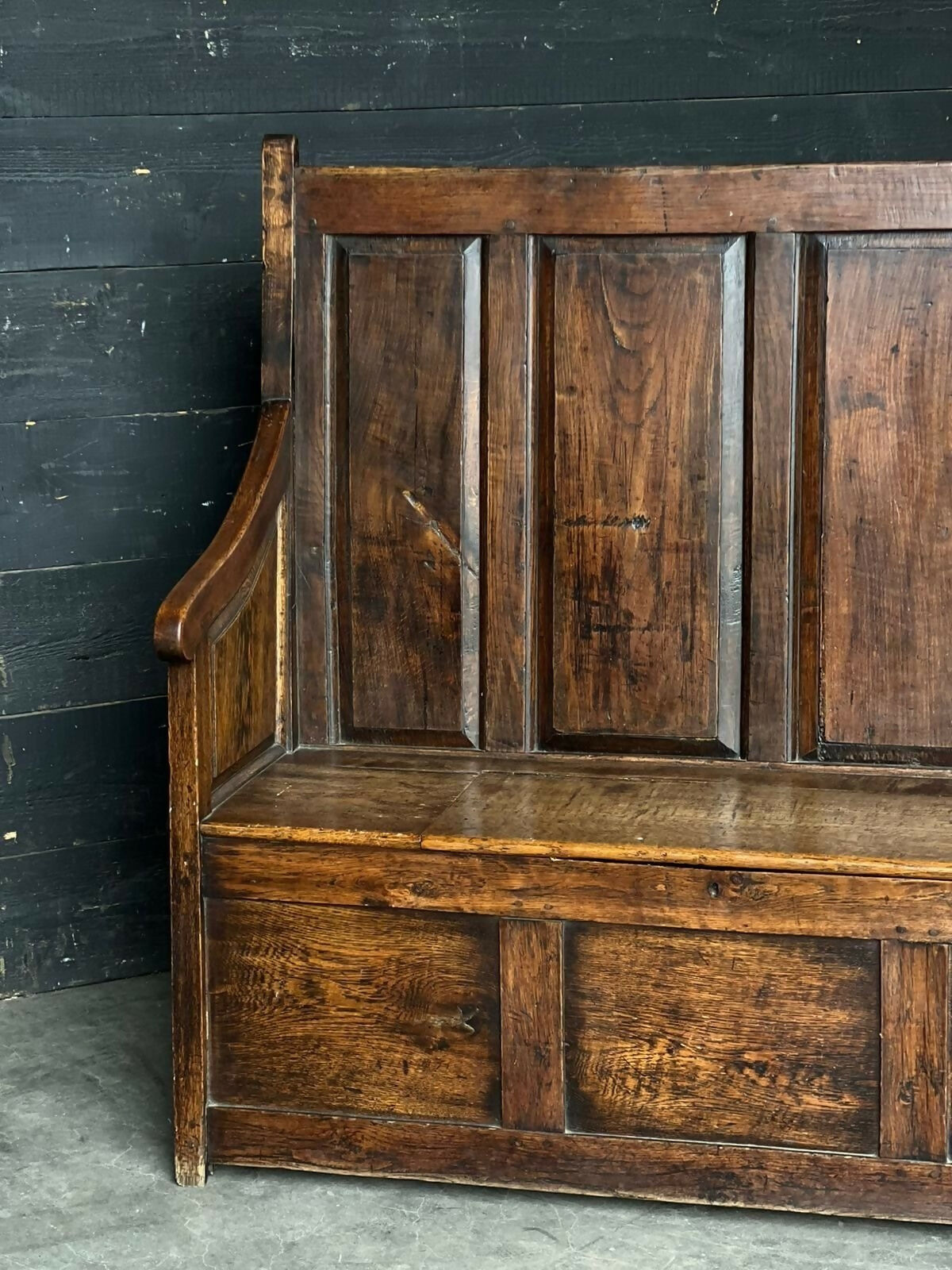 Antique Country Oak Bench, 1700s