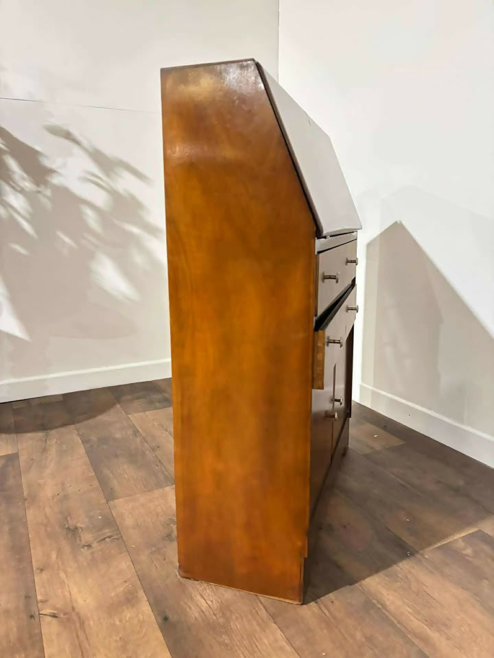 Slim Vintage Walnut Fitted Bureauz