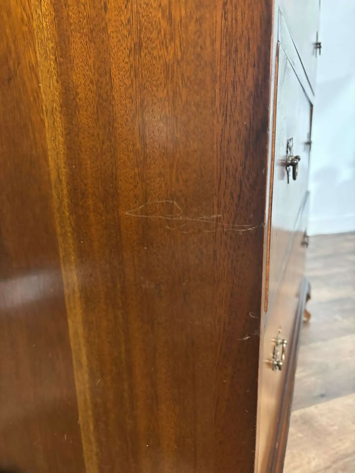 Vintage Walnut Five Drawer Chest3