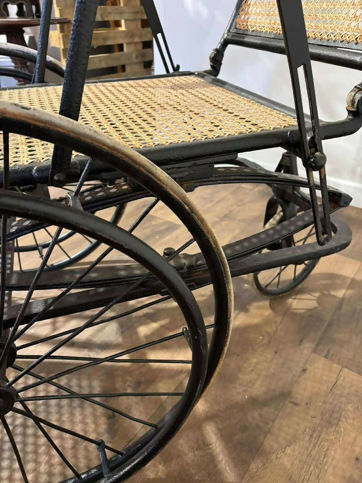 Antique Pre-Ambulator Cane Wheel Chairv