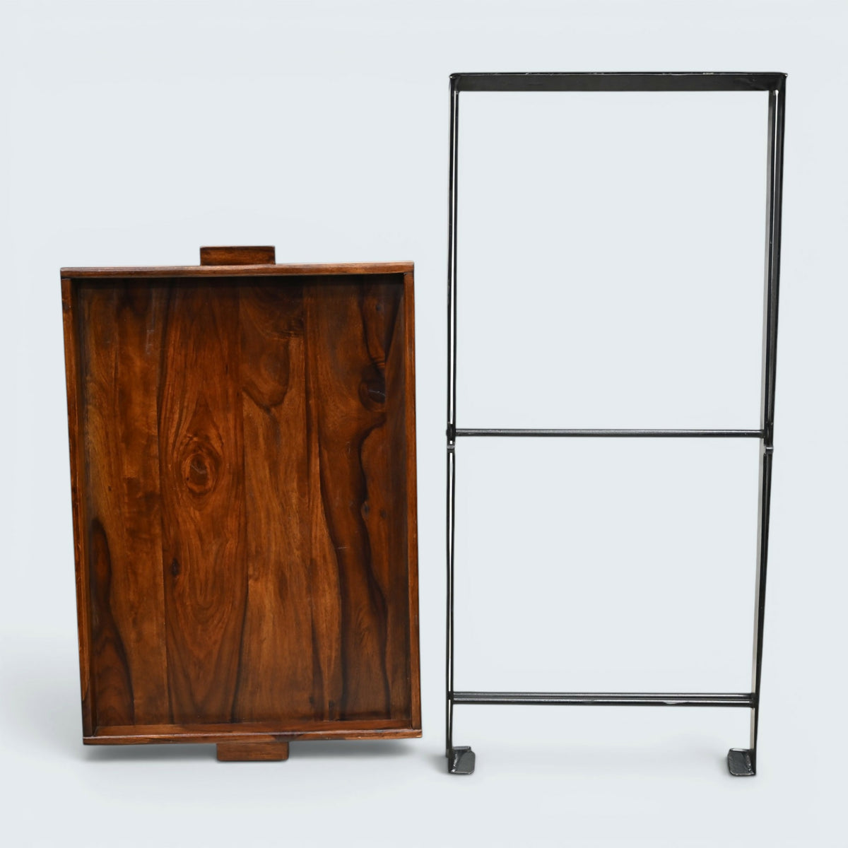 Mahogany Butlers Tray / Fold Away Side Table Iron Frame with FREE UK Delivery*