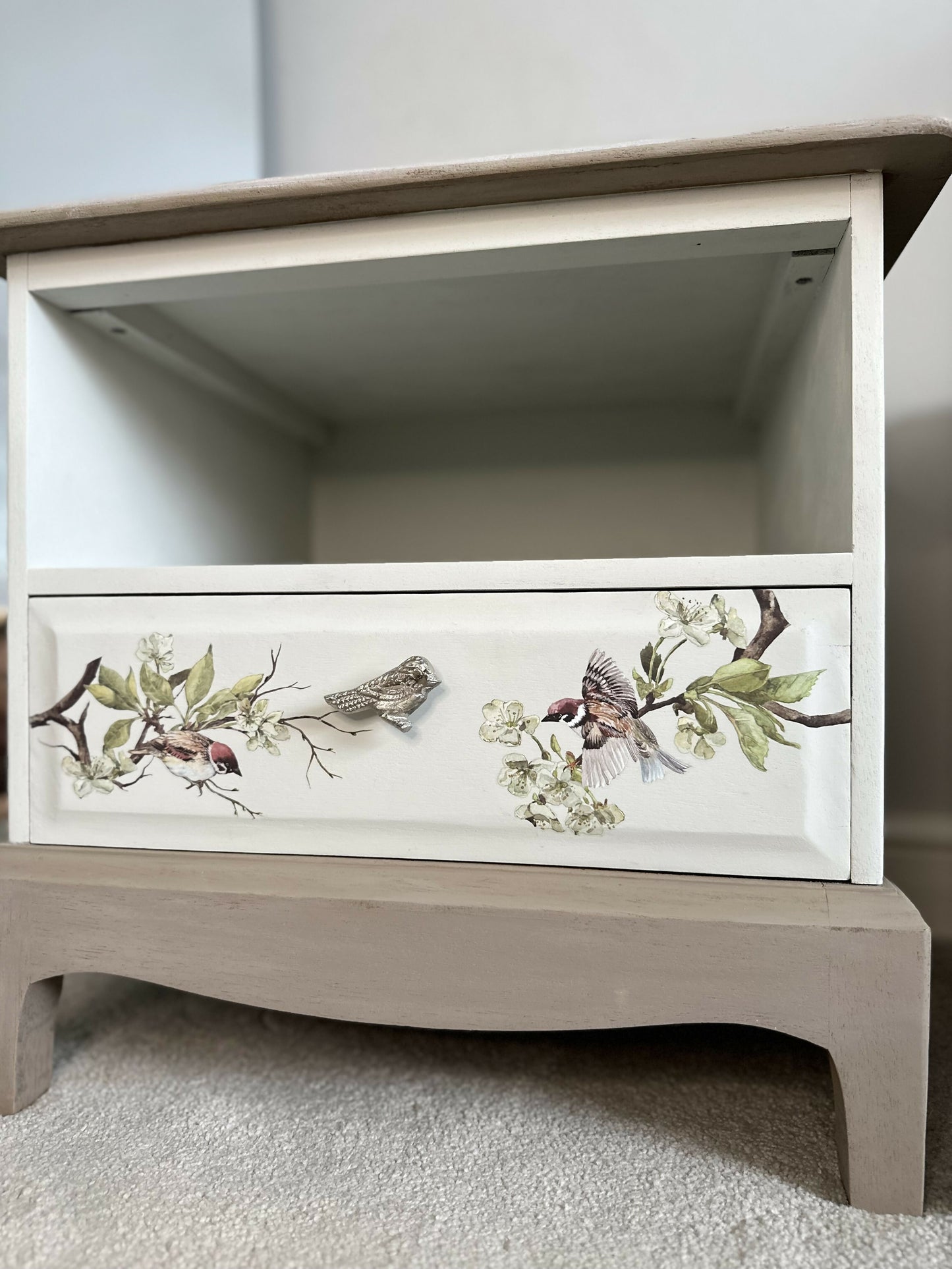 Set of Bird Design Tables, Bedsides, Drawers