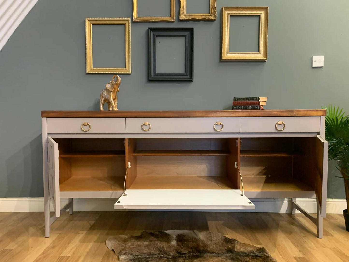 Large Vintage teak sideboard in neutral.