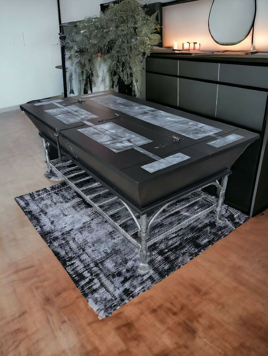Industrial Style Black & Grey Large Coffee Table with Lift Up Storage