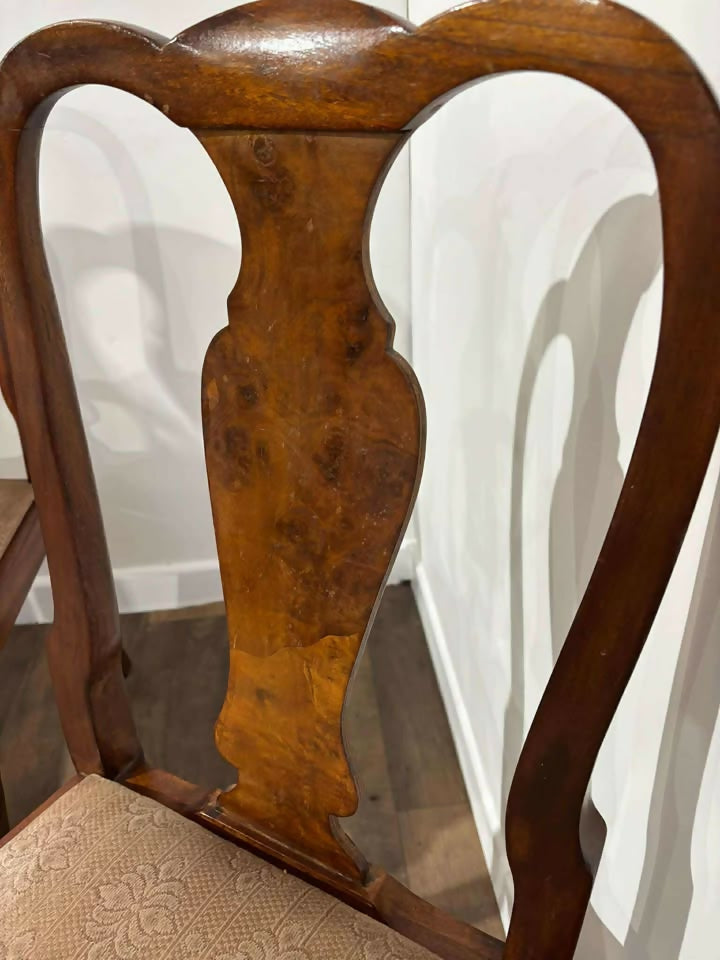Set Of Four Georgian Style Walnut Dining Chairs
