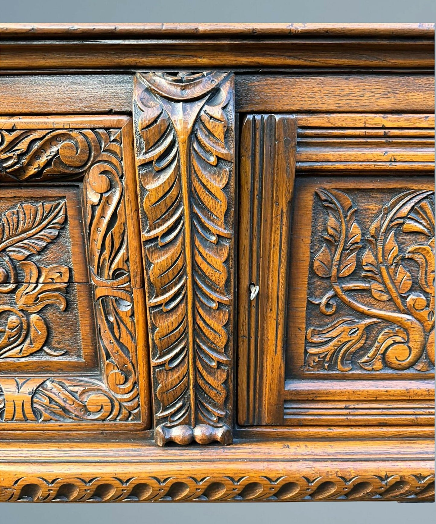 Antique Elizabethan Style Carved Oak Sideboard