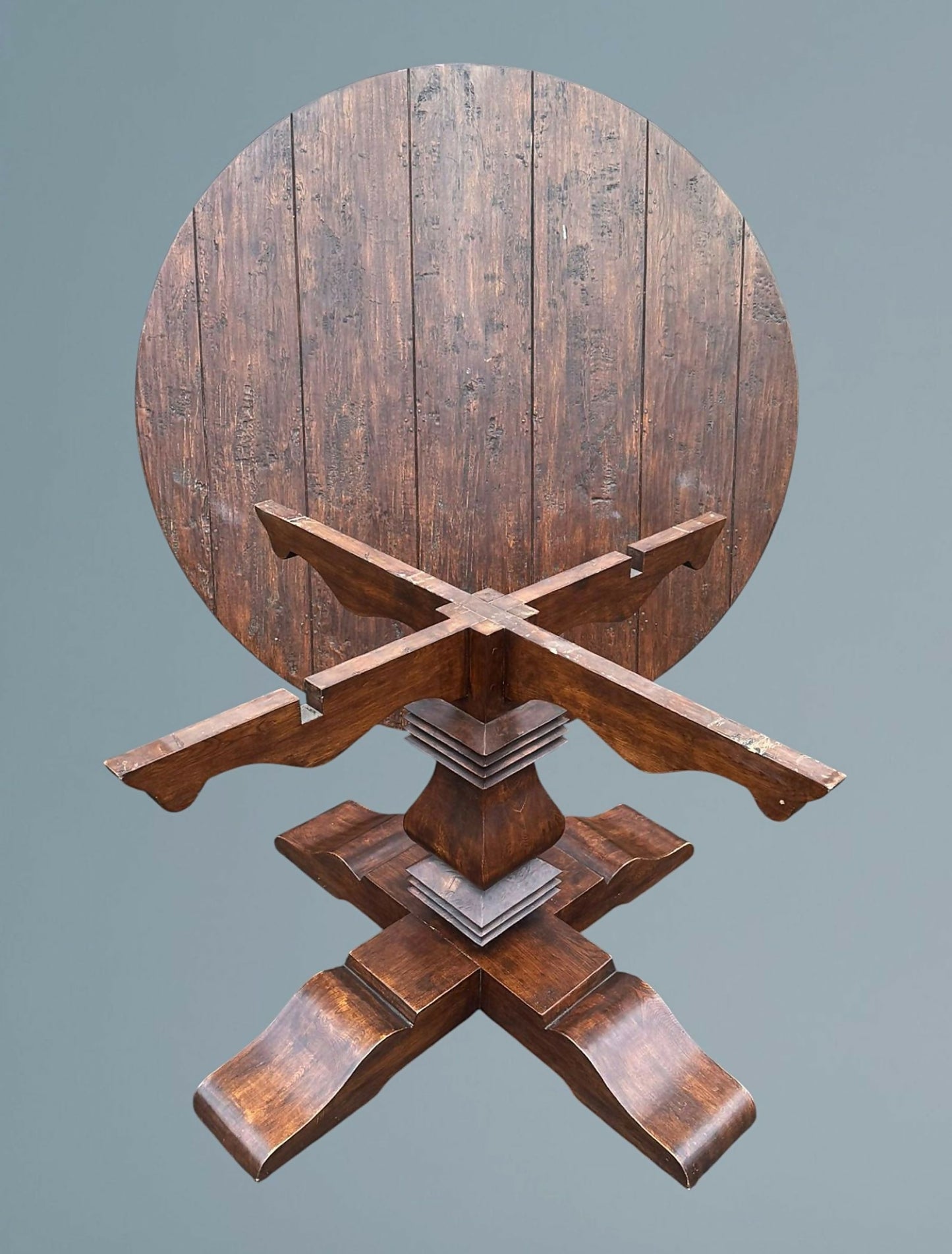 Rustic Circular Dining Table - Seats 6