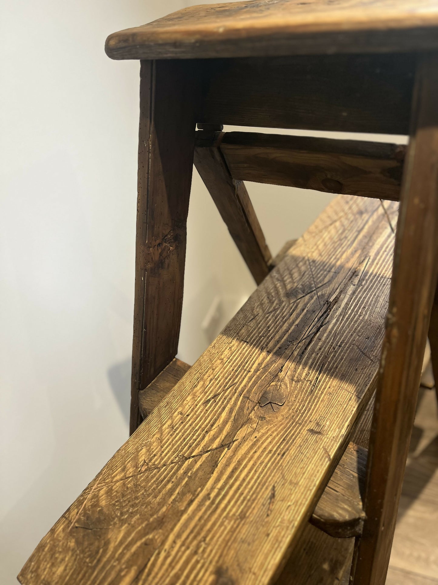 Rustic vintage style stepladder display