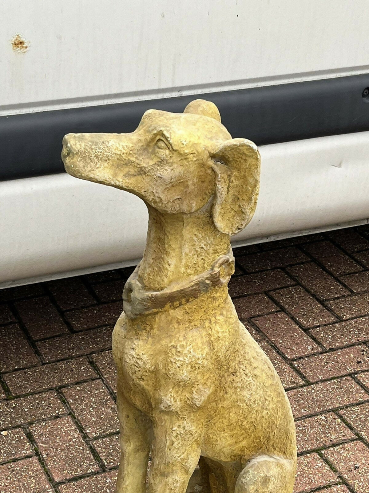 Life Size Pair Of Vintage Garden Dog Statues.