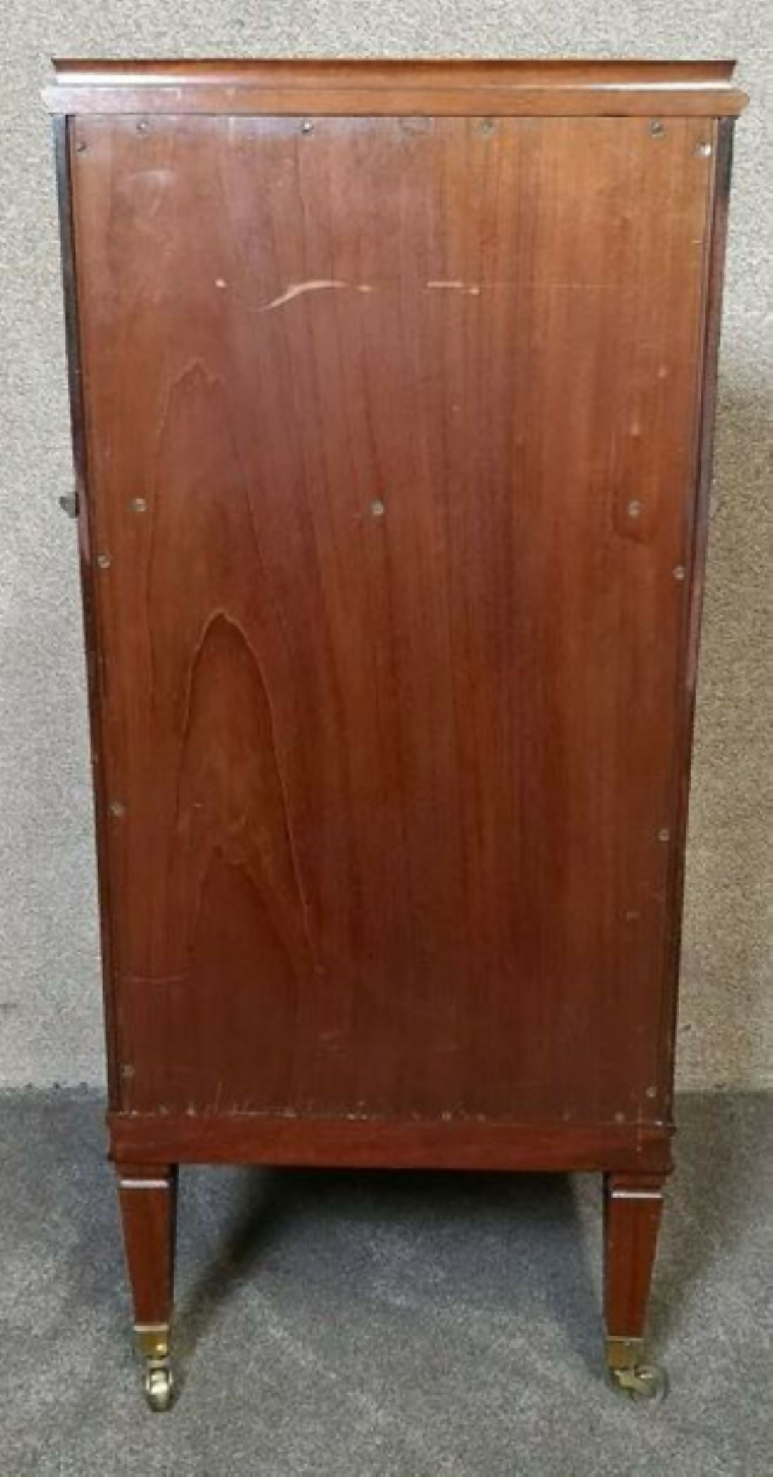 19th Century Inlaid Mahogany Tambour Shutter Cabinet / Bedside Cupboard
