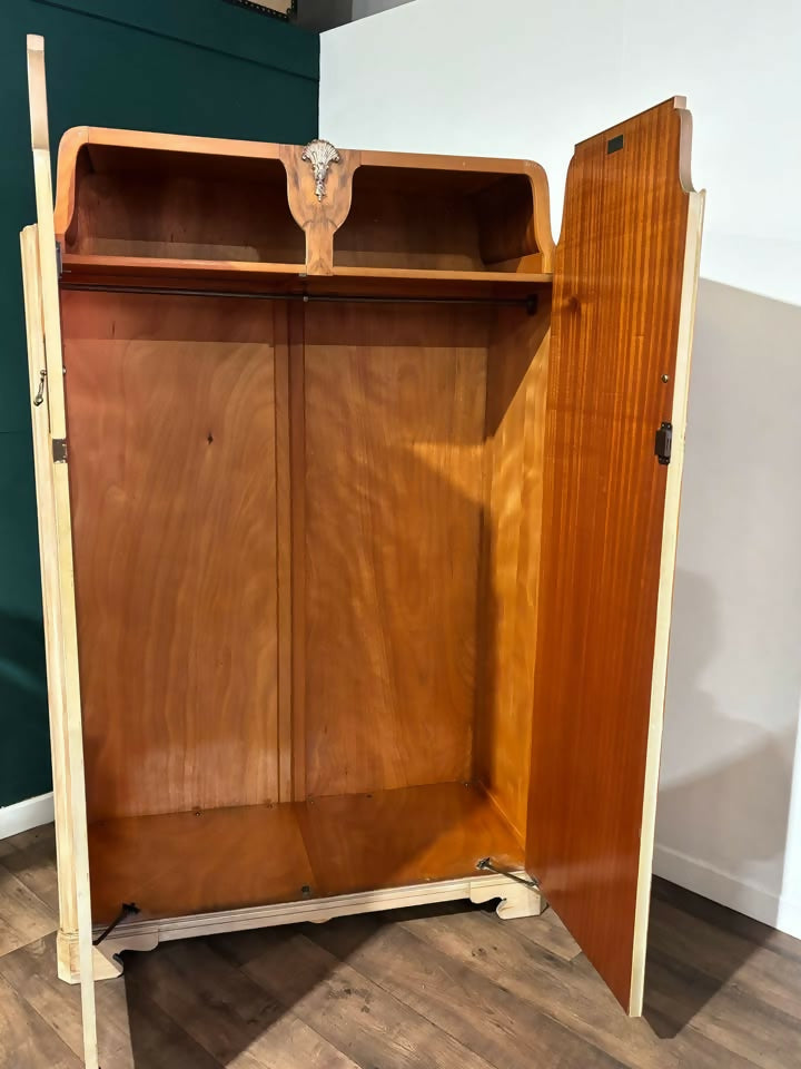 Art Deco Ladies Walnut Double Wardrobe6