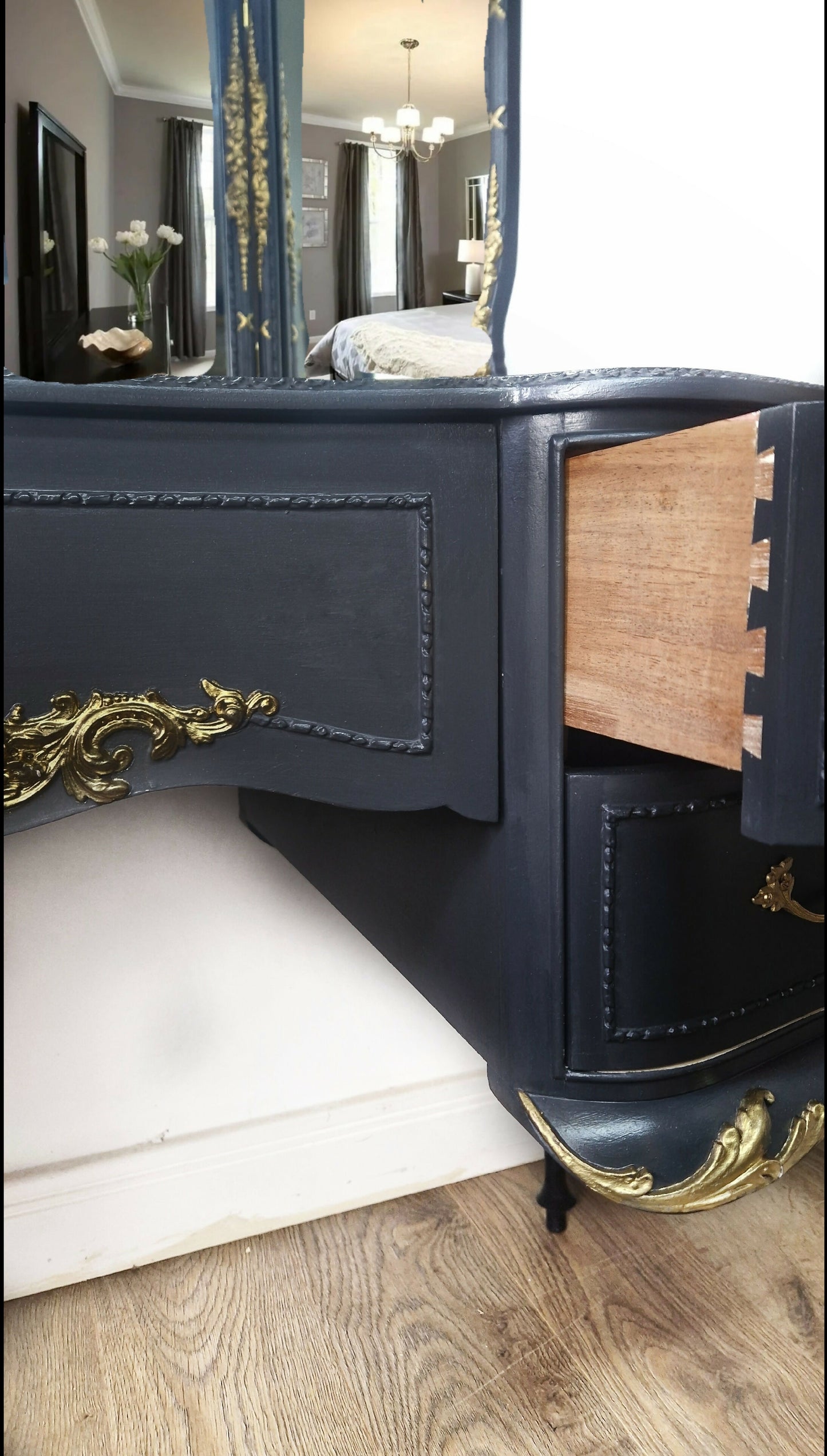Olympus dark grey dressing table