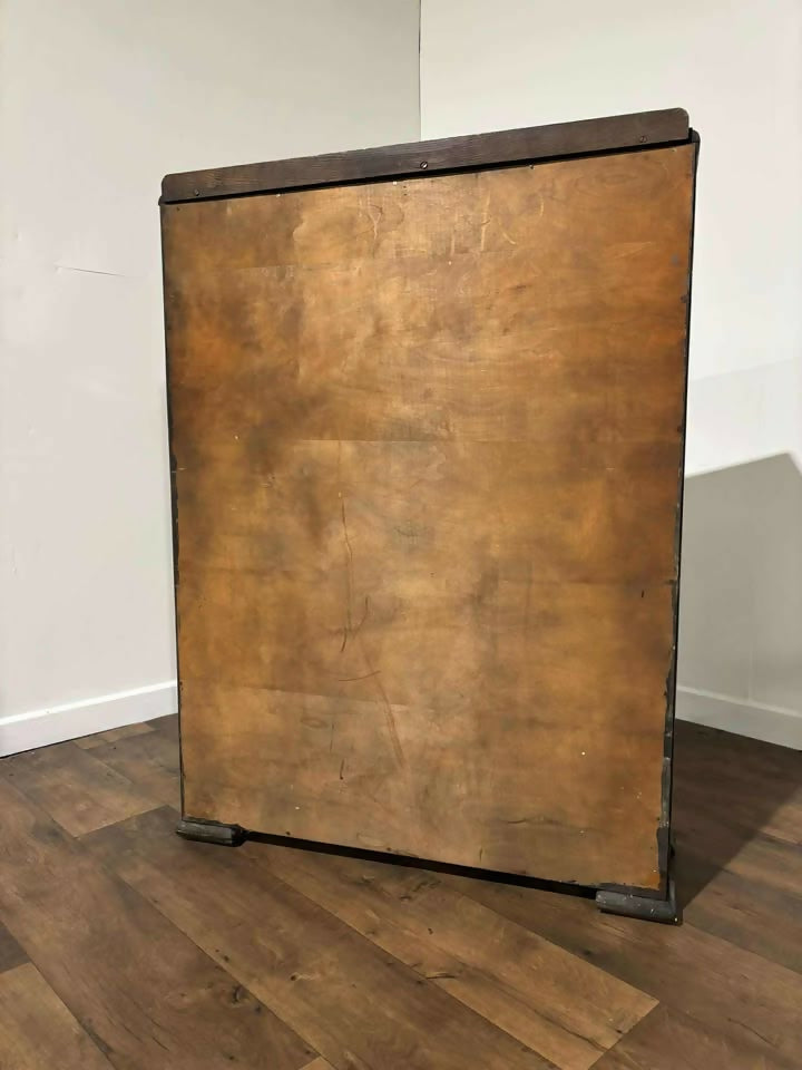 Vintage 1940s Oak Two Door Glazed Bookcase