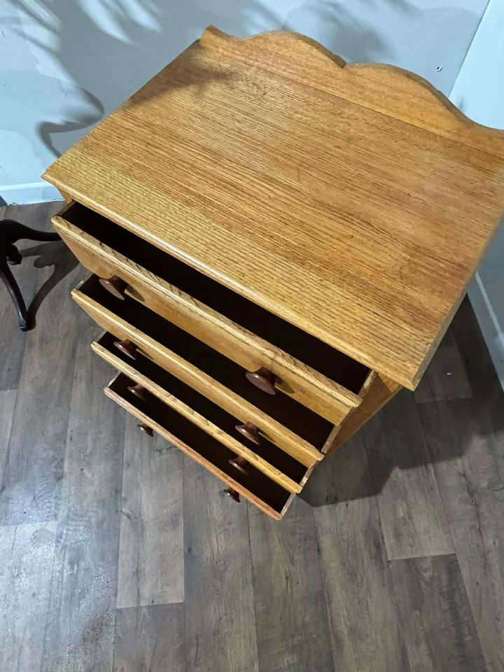 Vintage Oak Four Drawer Chest