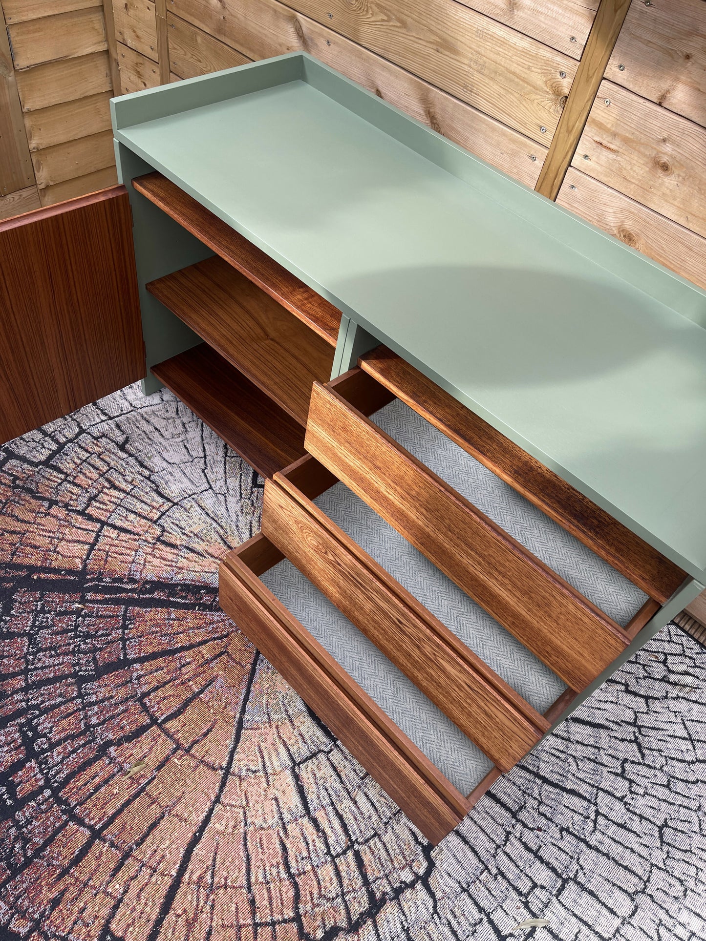 Adam Green Sideboard with cupboard and drawers - Re-created & re-loved Mid Century sideboard