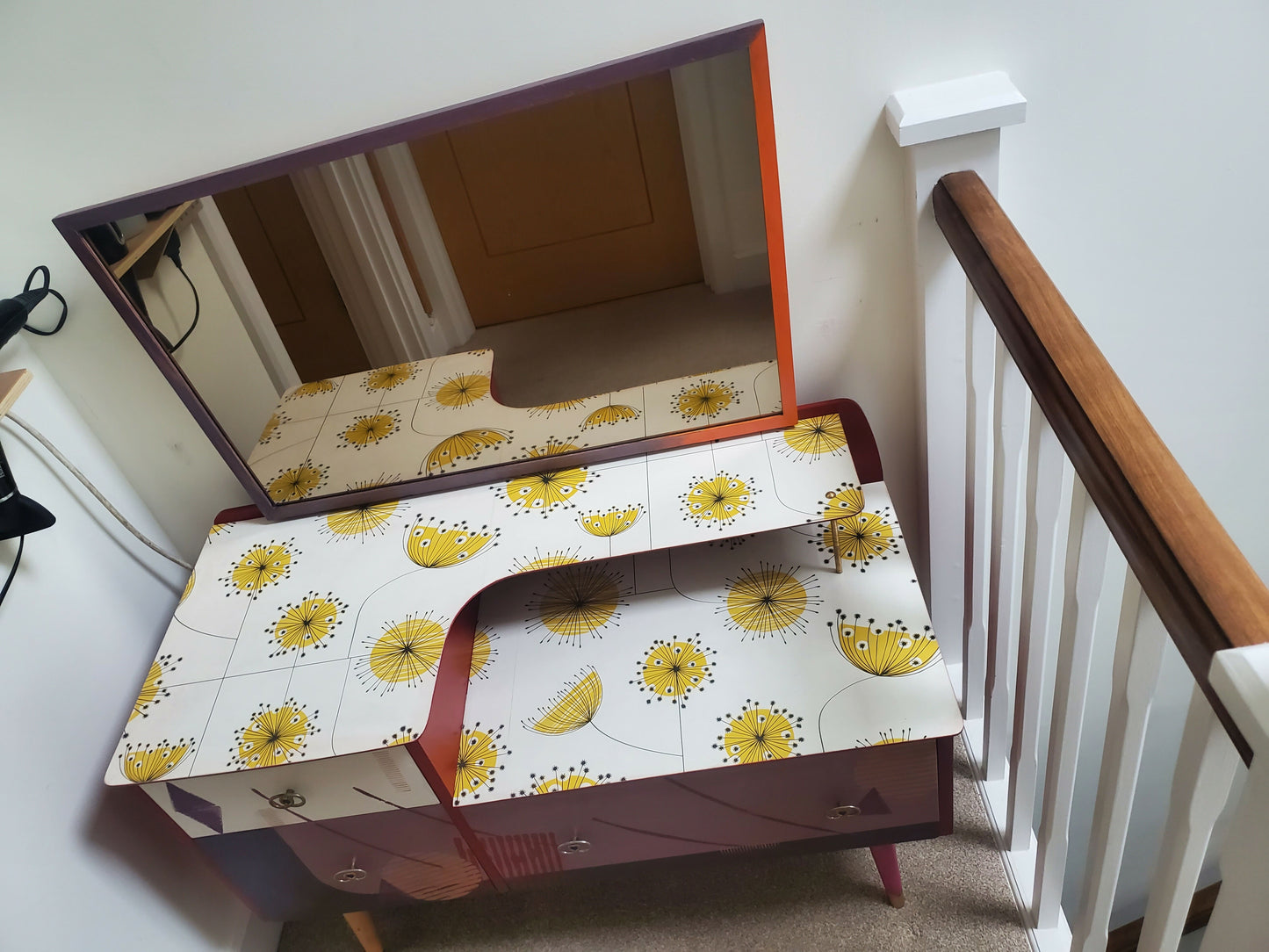 Upcycled mid century dressing table