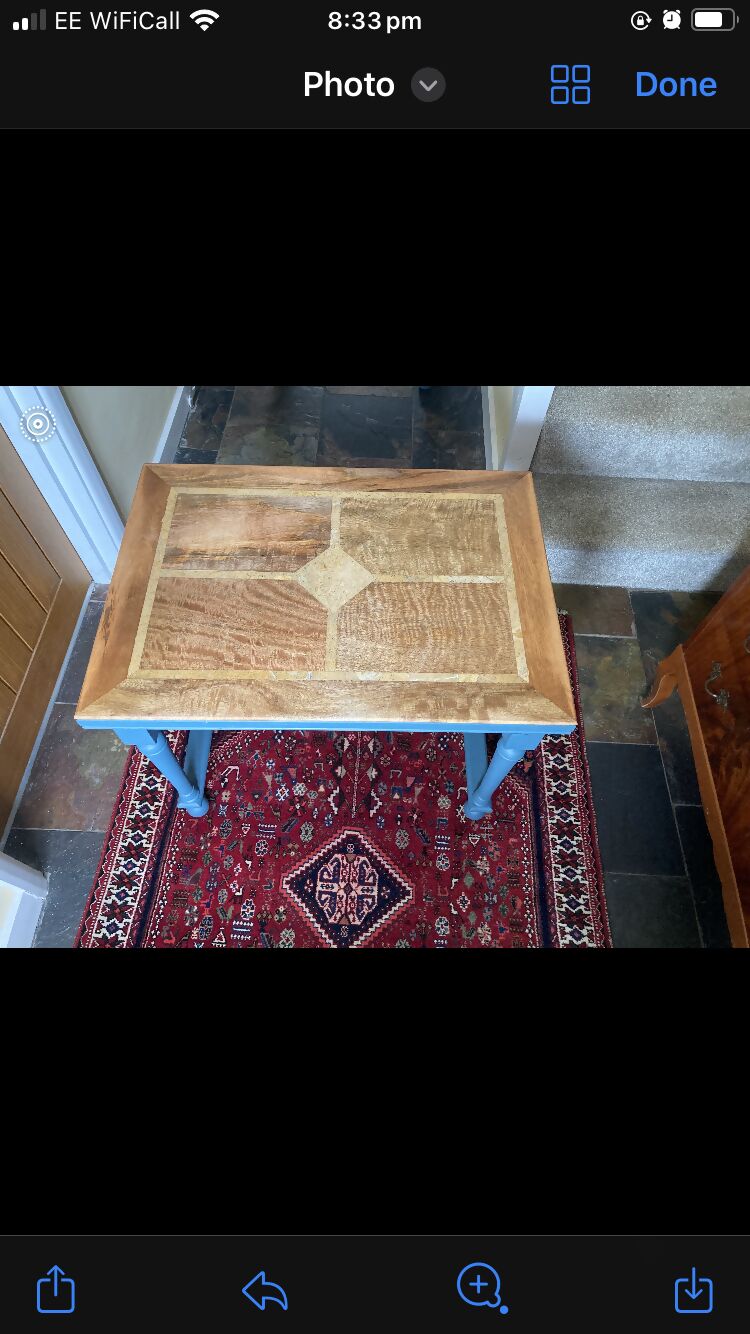 Solid Oak Inlaid Table Nest of 2