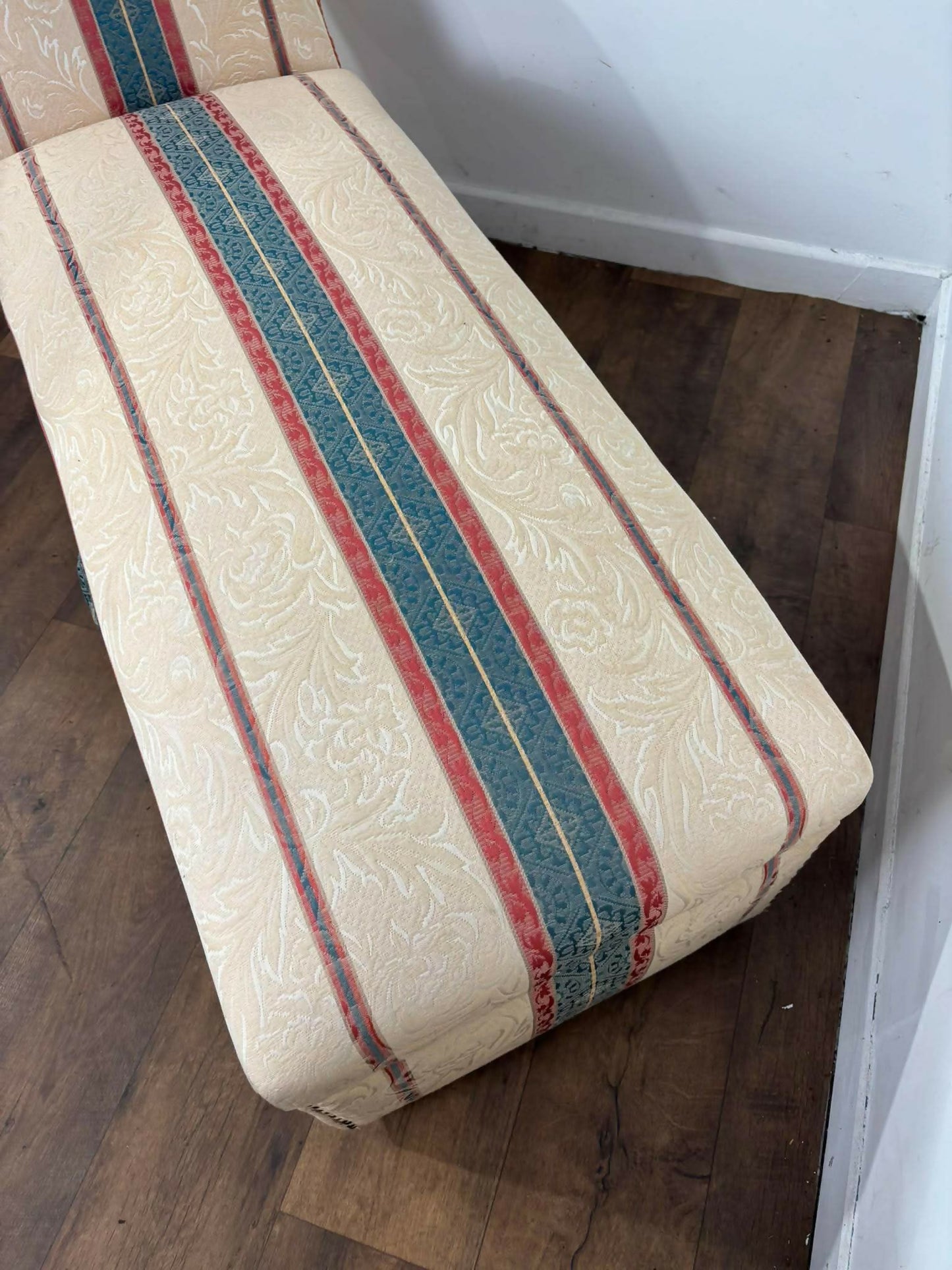 Vintage Striped Day Bed with Ottoman Storage