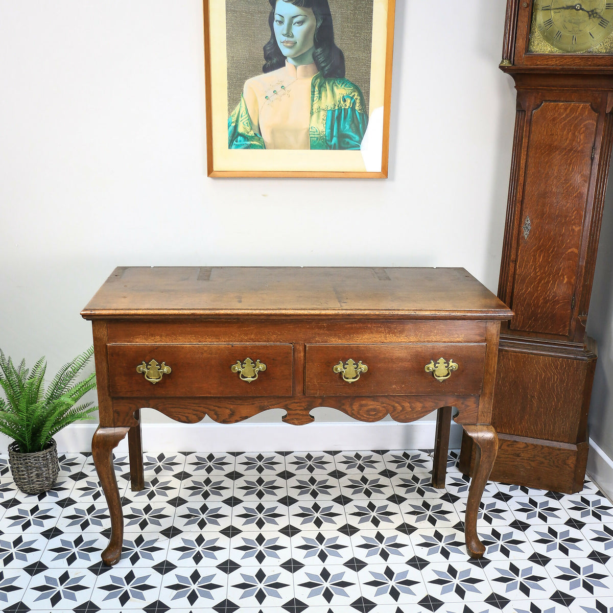 Victorian Solid Oak Dresser with Shelved Rack