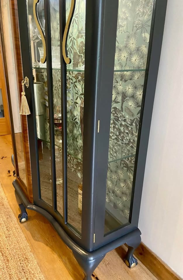Large Blue Vintage Drinks Display Cabinet
