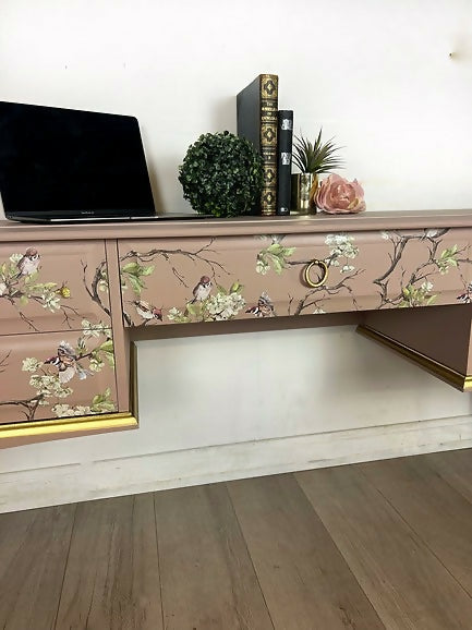 Pink and Gold Stag Desk/Dressing Table