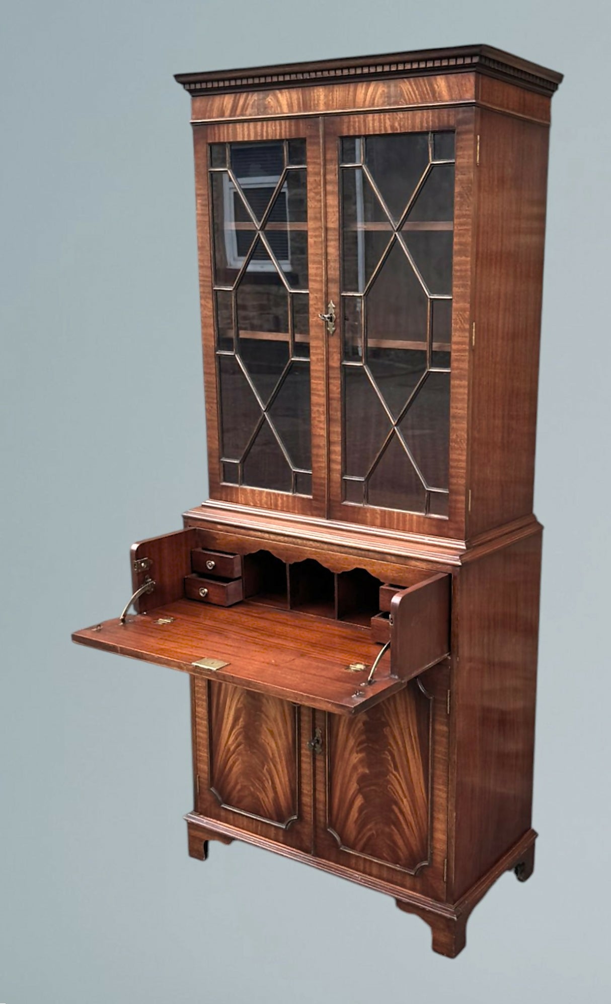 Mahogany Secretaire Bookcase Reprodux Bevan Funnel