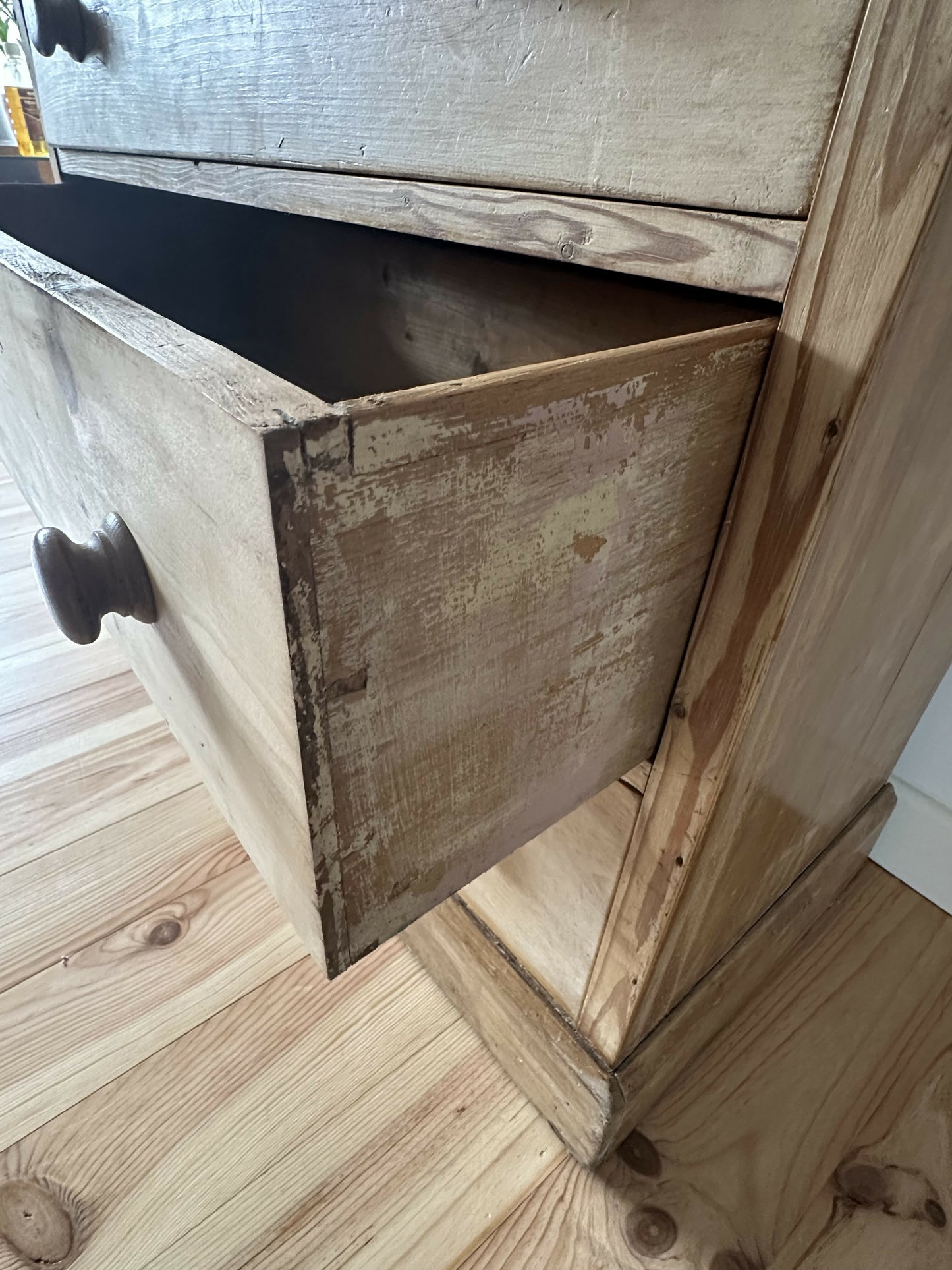 Antique Victorian Pine Chest of Drawers Rustic Solid Stripped Pine