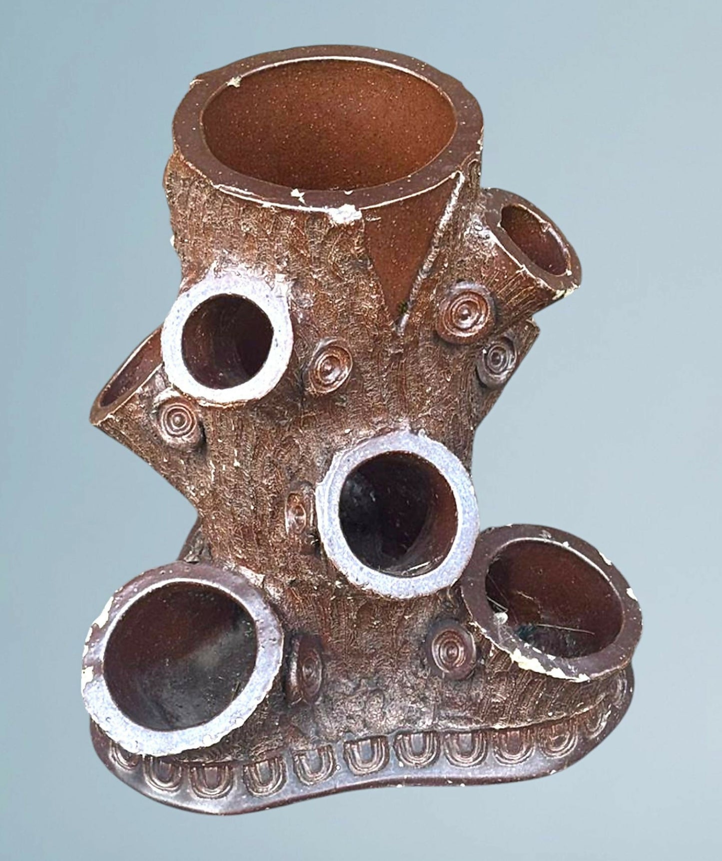 19th Century Antique Tree Trunk Strawberry Planter