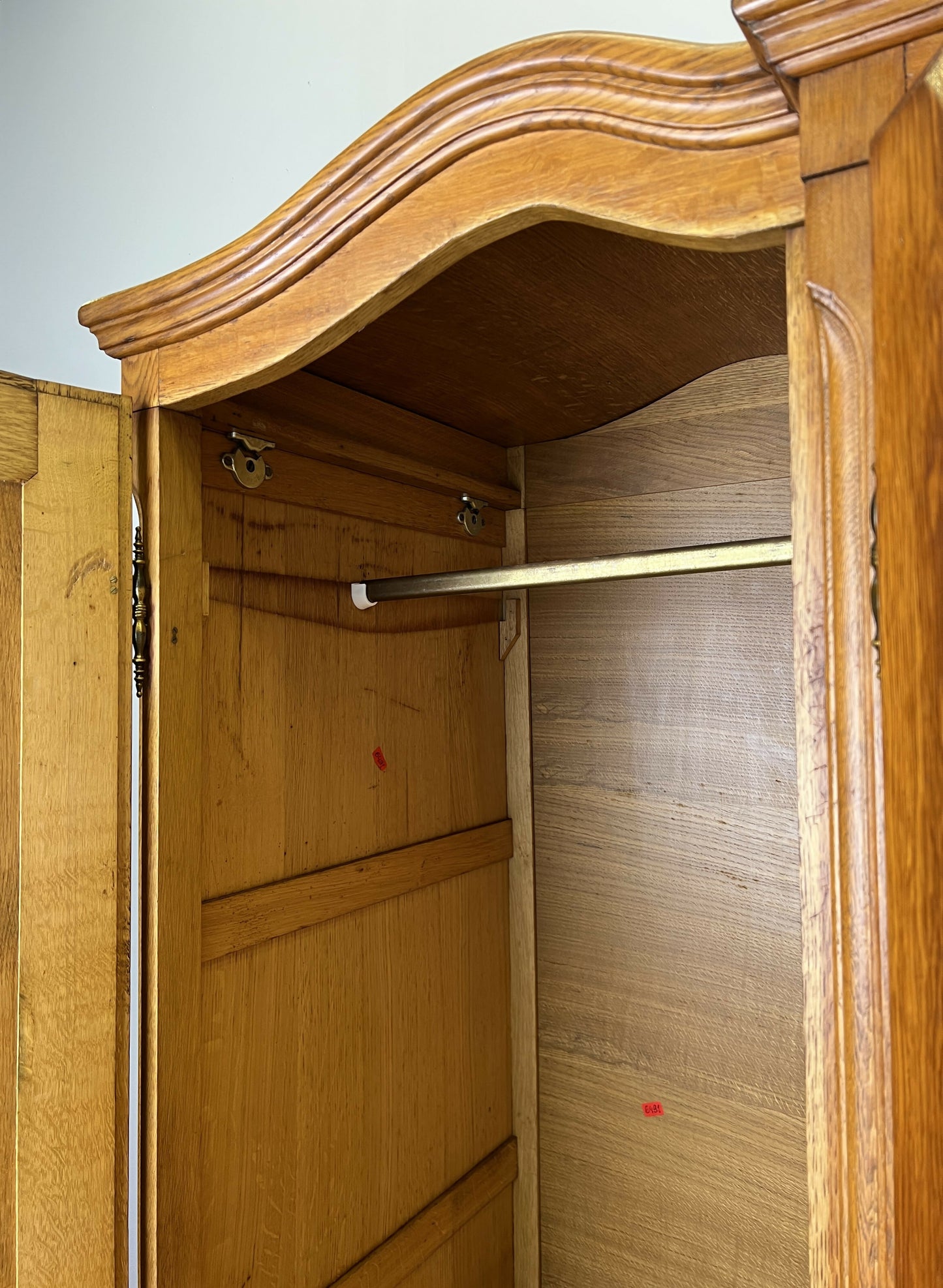 Wardrobe Vintage French Louis XVI Style Oak Four Door Carved Armoire LOT 6491