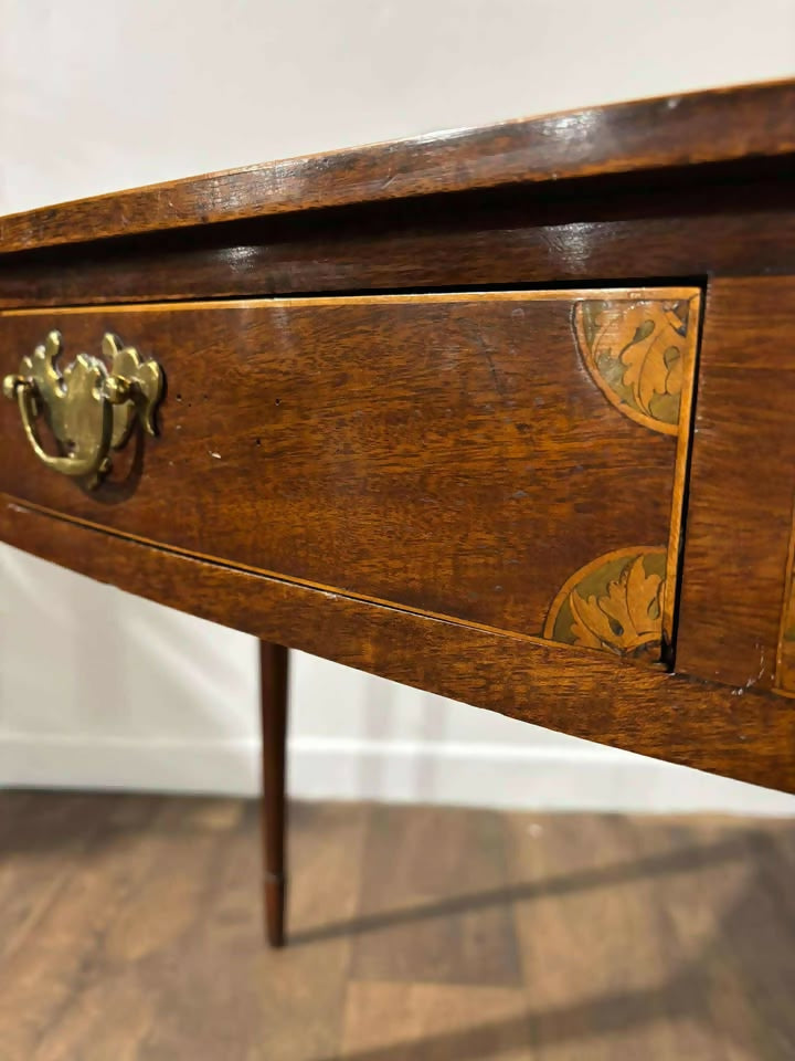 Edwardian Inlaid Mahogany Serpentine Front Side Table