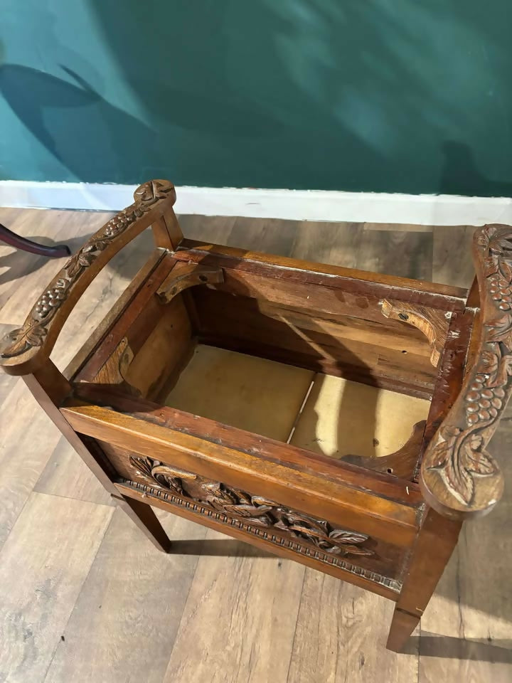 Edwardian Carved Piano Stool3