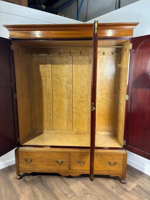 Edwardian Mahogany Triple Door Wardrobe