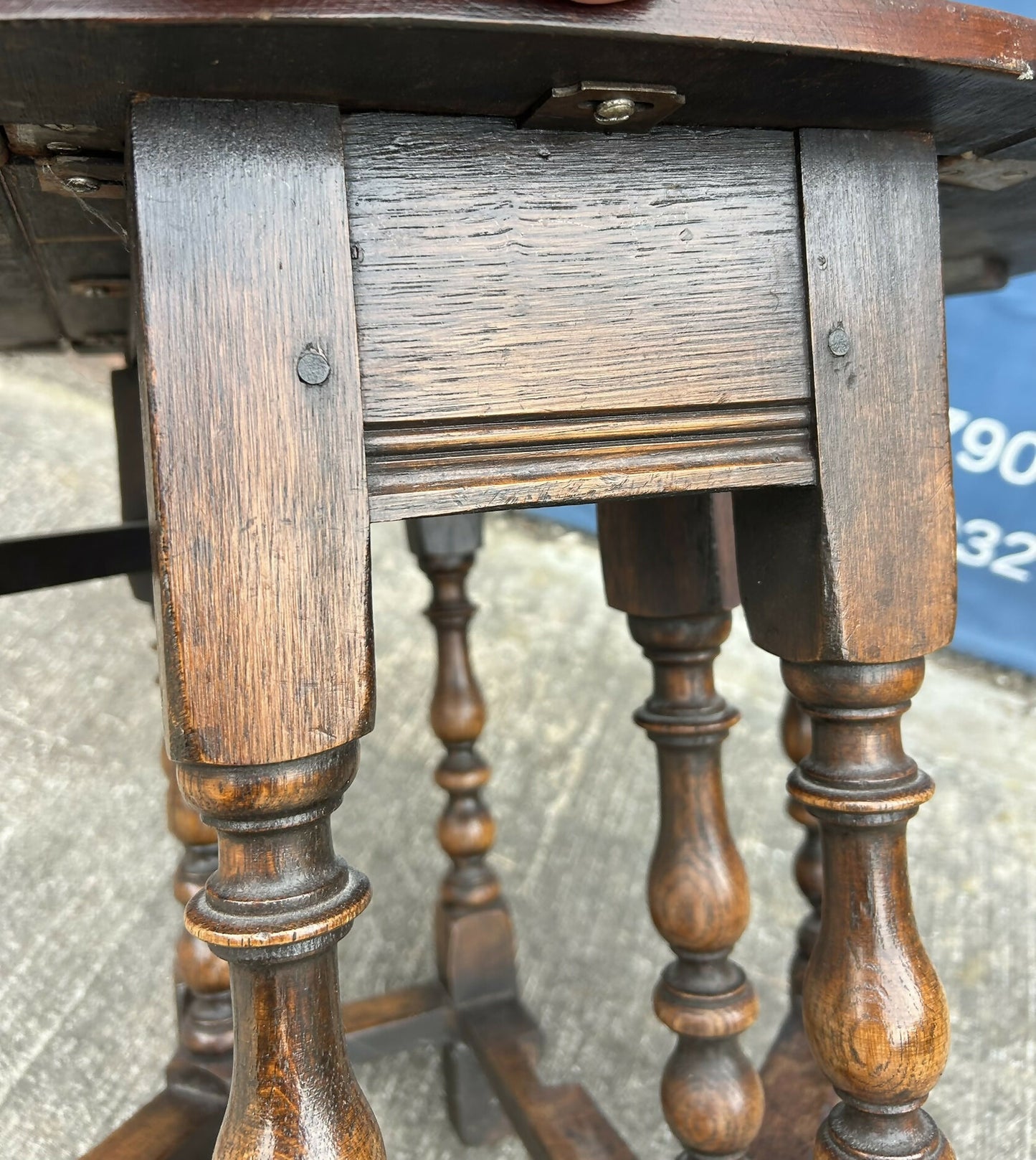 Titchmarsh & Goodwin Vintage Oak Miniature Dropleaf Gateleg Occasional Table