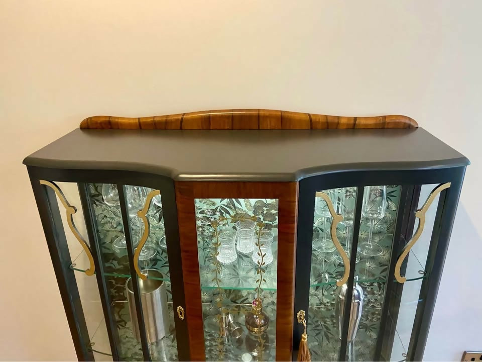 Large Blue Vintage Drinks Display Cabinet