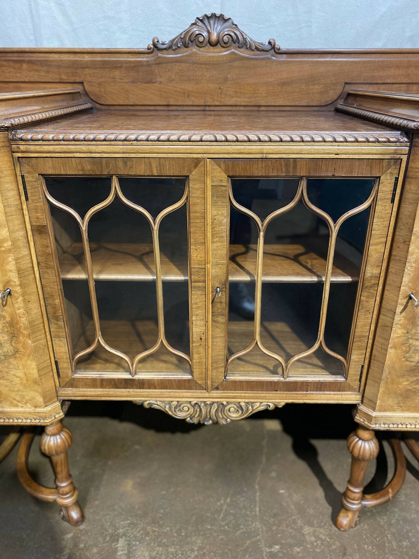 Edwardian Burl Walnut sideboard
