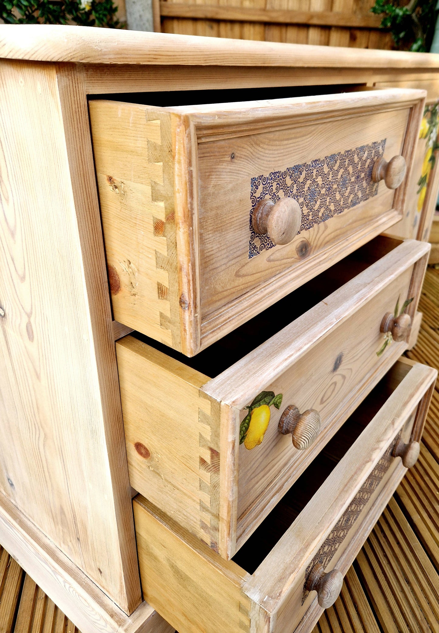Rustic Wood Cupboard and Drawers Mediterranean Style