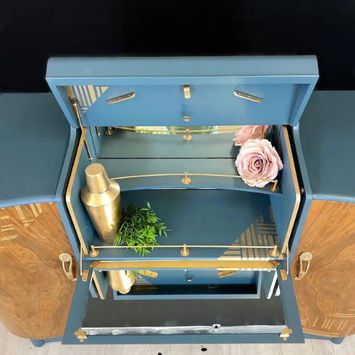 Vintage Nathan Drinks Cabinet, cocktail, Sideboard, Art Deco, Walnut - commission available