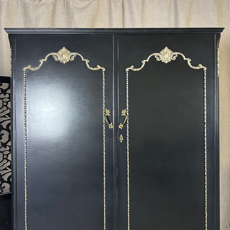 Painted Double Wardrobe Olympus Furniture French Style Wardrobe Black & Gold