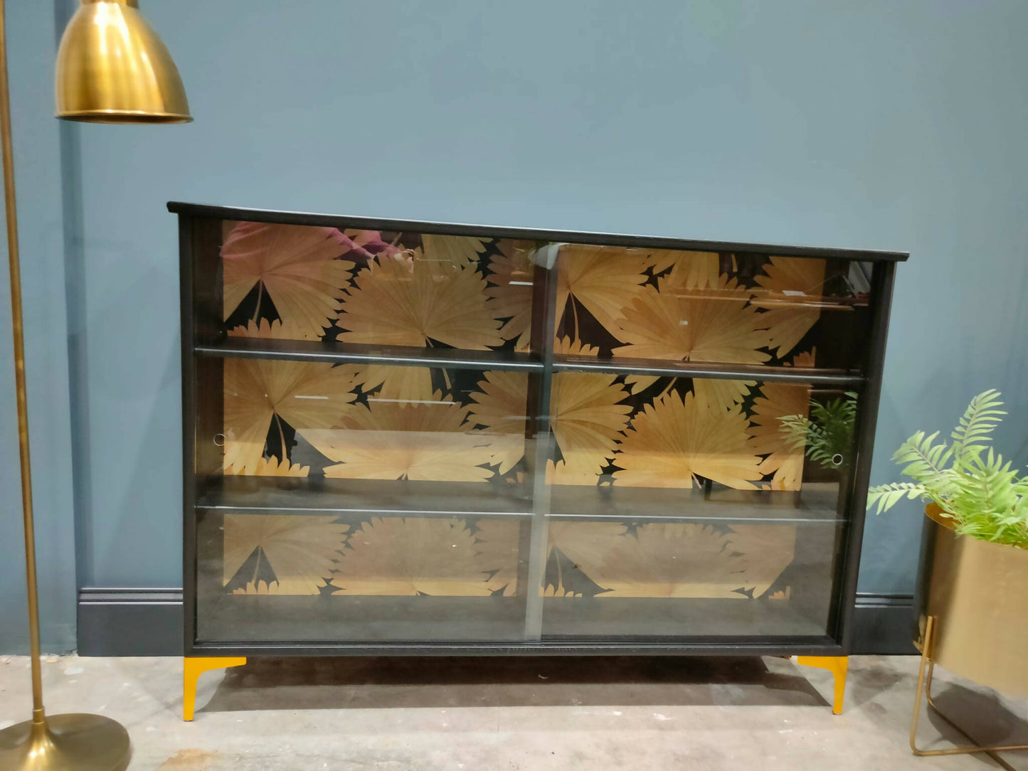 Mid Century Glass Fronted Bookcase/Cabinet